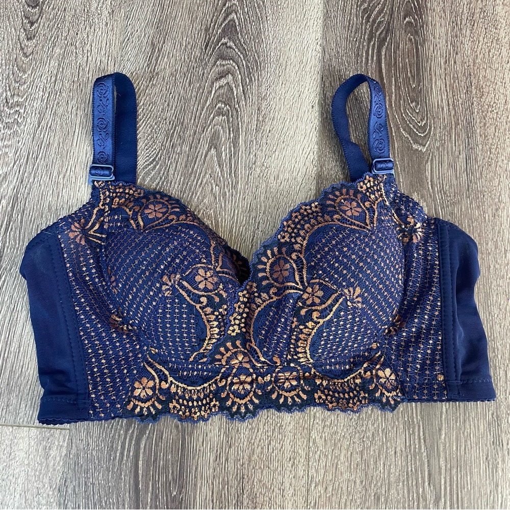 Bra Top 34C Blue and Orange